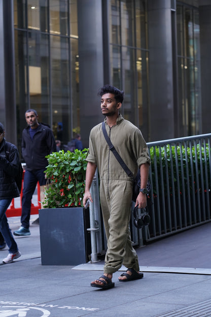 Unisex Jumpsuit Bundle - inc. hood, mask, travel bag - Khaki / Olive