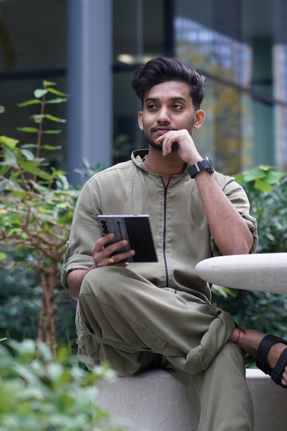 Unisex Jumpsuit Bundle - inc. hood, mask, travel bag - Khaki / Olive