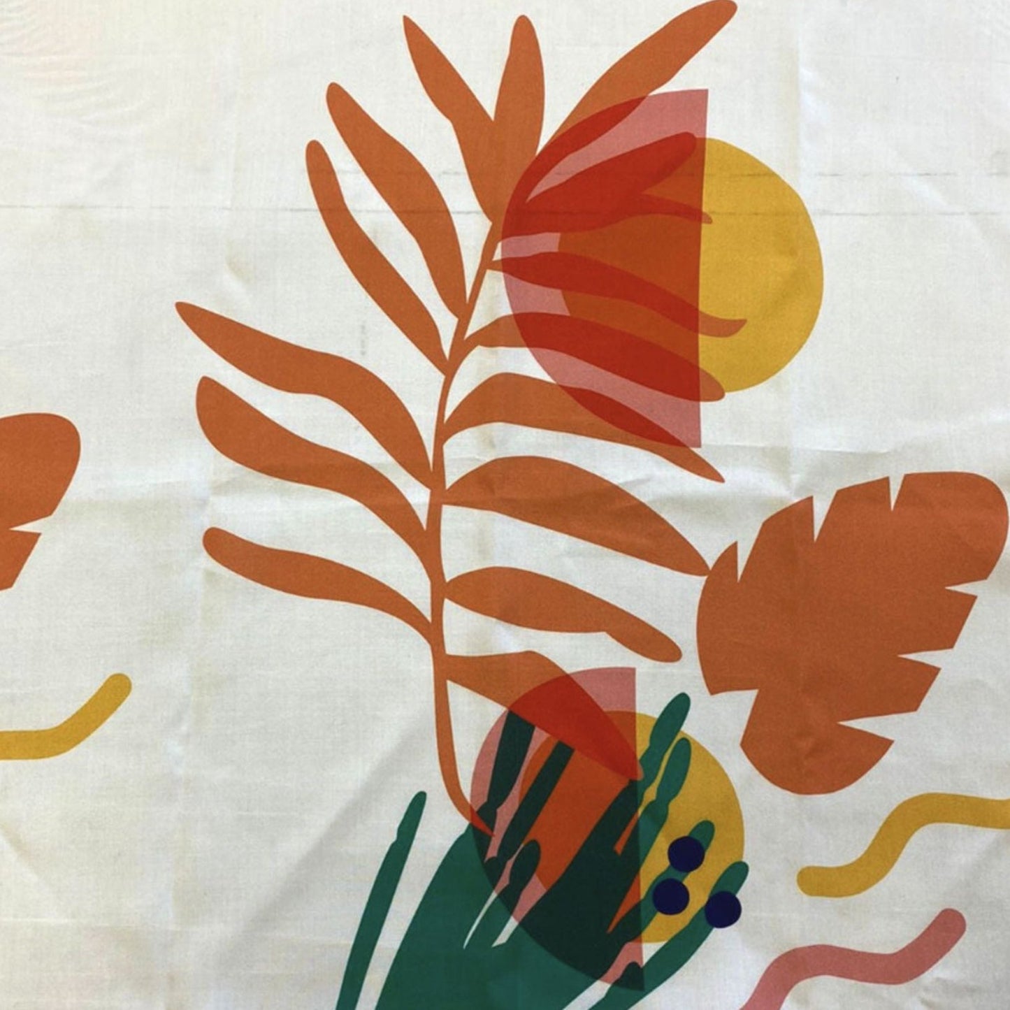 Mozzie Cozzie scarf in Tropical Summer Earth, 50cm by 50cm - released 2023 in digital print on TENCEL by Lenzing AG.